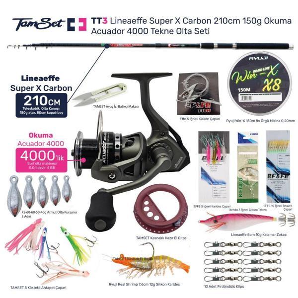 TAMSET Acuador 4000  X Carbon 210cm 150g Tekne Olta Seti TT3 - Image 1