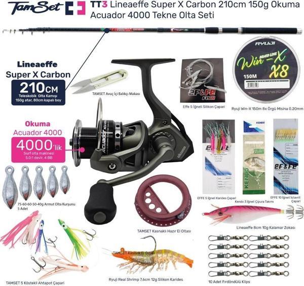 TAMSET Acuador 4000  X Carbon 210cm 150g Tekne Olta Seti TT3 - Image 1