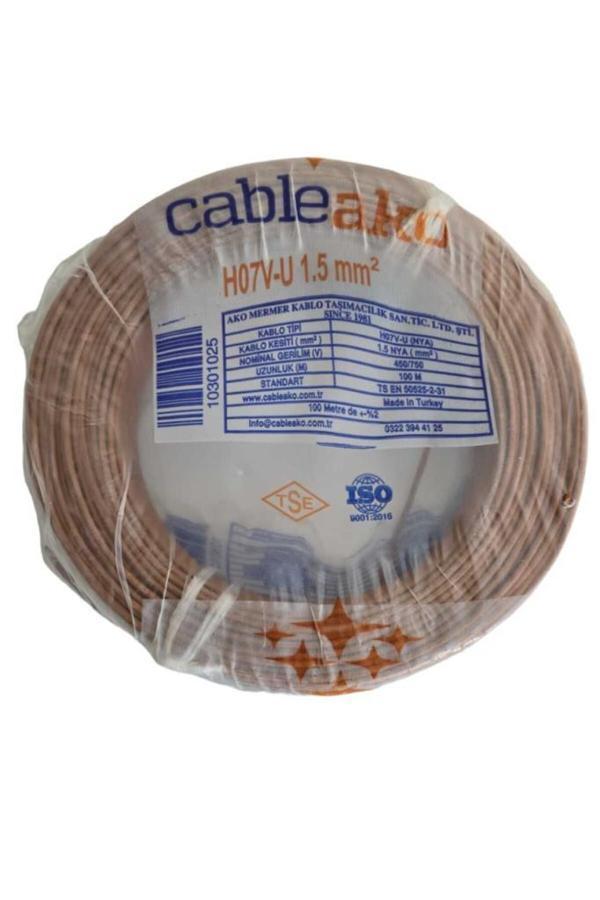 CABLE AKO 1,5MM NYA TEK DAMAR KABLO TAM BAKIR TAM KESİT 100MT KAHVERENGİ - Image 1