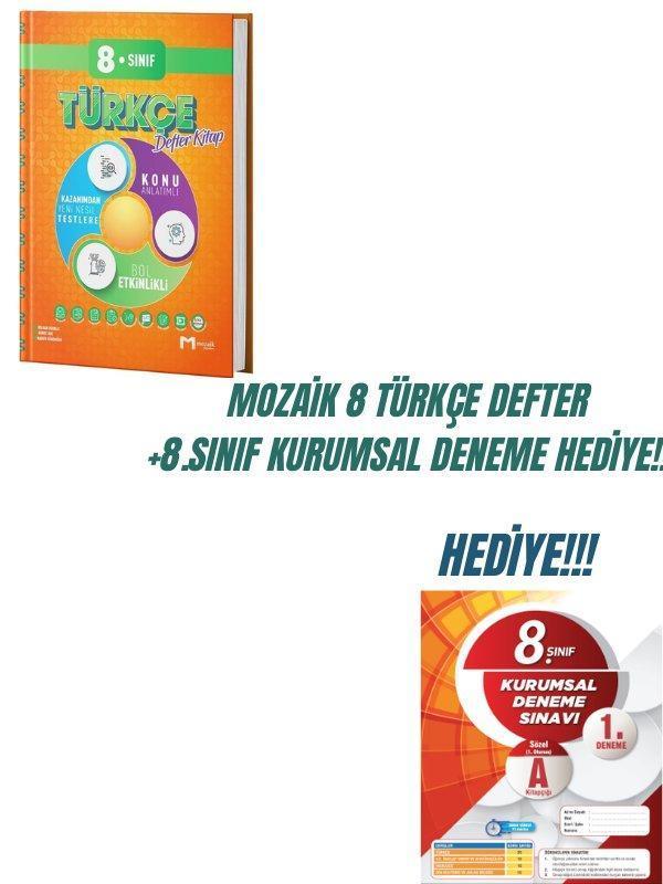MOZAİK 8 TÜRKÇE DEFTER-8.SINIF KURUMSAL DENEME HEDİYELİ!! - Mozaik - Ders Kitapları - Image 1