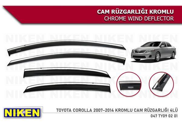TOYOTA COROLLA 2007 2008 2009 2010 2011 2012 2013 KROMLU CAM RÜZGARLIĞI - Image 1