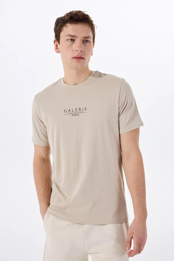 Only & Sons Erkek Onsvısta Rahat Kalıp Kısa Kollu %100 Pamuk T-Shirt 22034498 Bej - Image 1