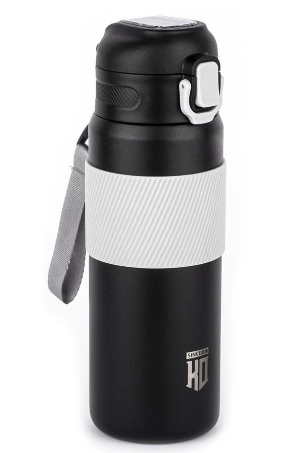 OKADI SİYAH PİPETLİ PASLANMAZ ÇELİK TERMOS 600ML - Image 1