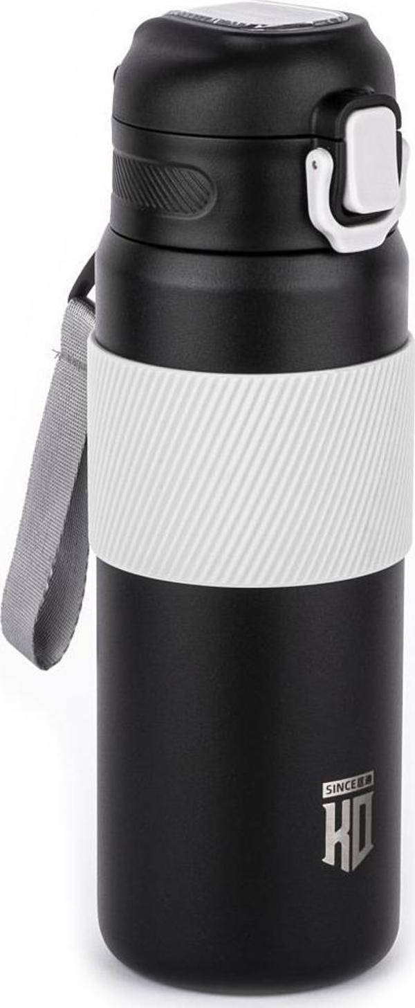 OKADI SİYAH PİPETLİ PASLANMAZ ÇELİK TERMOS 600ML - Image 1