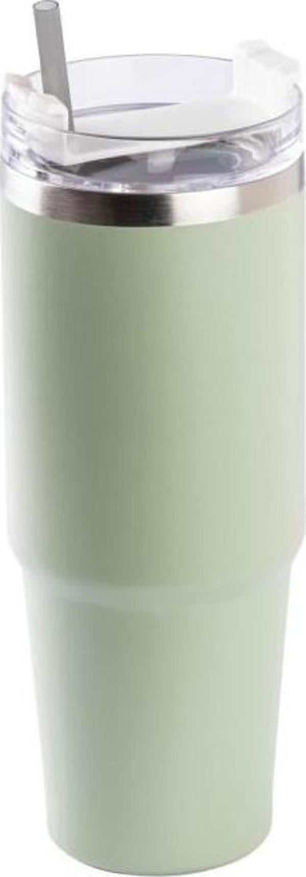 PABLO YEŞİL PASLANMAZ ÇELİK PİPETLİ TERMOS BARDAK 890ML - Image 1