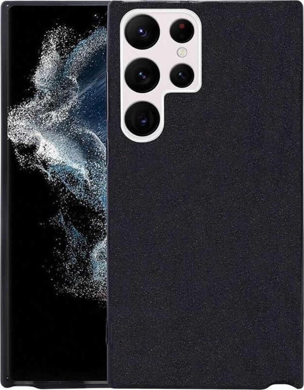 Coverzone Galaxy S22 Ultra Ile Uyumlu Kılıf Simli Parlak Çift Katmanlı Shining Silikon Siyah - Image 1