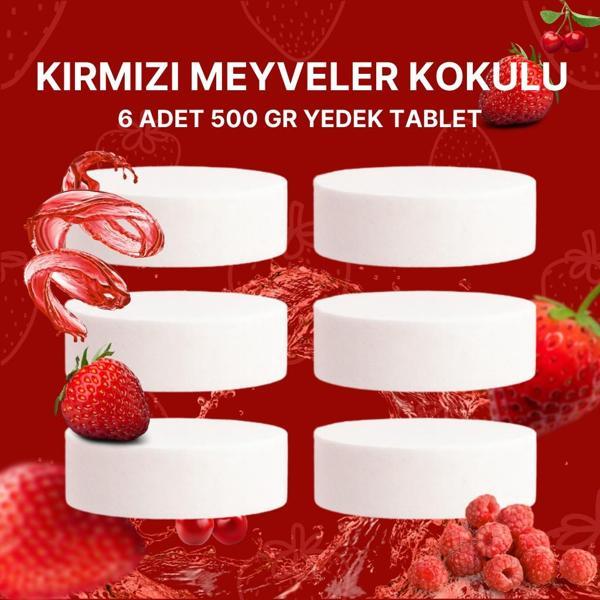 3 Adet 2x500 gr Nem Alıcı Rutubet Ve Küf Önleyici Yedek Tablet Kırmızı Meyve - Image 1