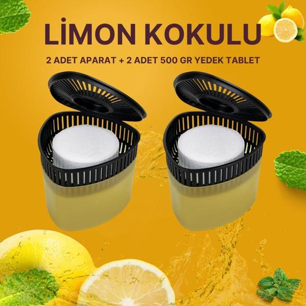2 Adet 500 gr Nem Alıcılı Ve Rutubet Giderici Aparat Üçgen Limon (TABLET DAHİL) - Image 1