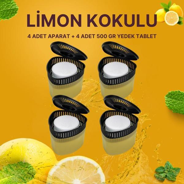 4 Adet 500 gr Nem Alıcılı Ve Rutubet Giderici Aparat Üçgen Limon (TABLET DAHİL) - Image 1