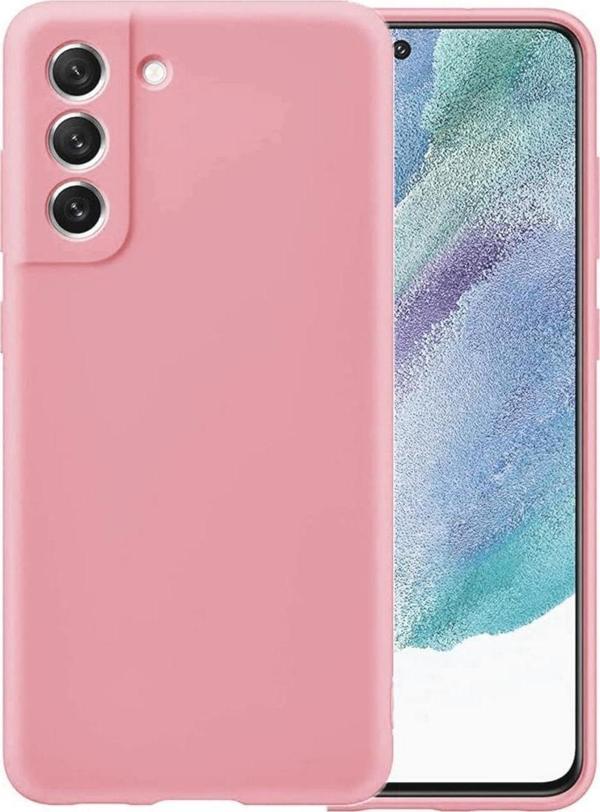 Coverzone Galaxy S21 Fe Uyumlu Silky Kılıf Kamera Korumalı Silikon Kılıf Pembe - Image 1