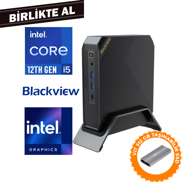 Blackview MP200 i5-12450H 16GB 512GB SSD Windows 11 Pro Mini PC + VIT 512 GB SSD MP200161I5 016 - Image 1