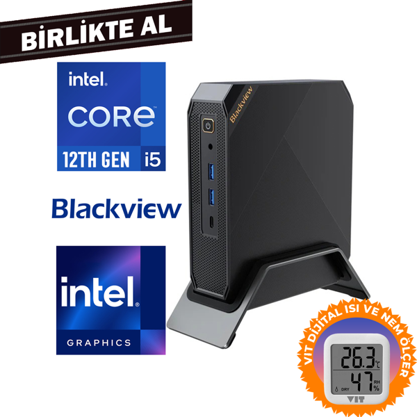 Blackview MP200 i5-12450H 32GB 1TB SSD Windows 11 Pro Mini PC + VIT Termometre MP200161I5 024 - Image 1