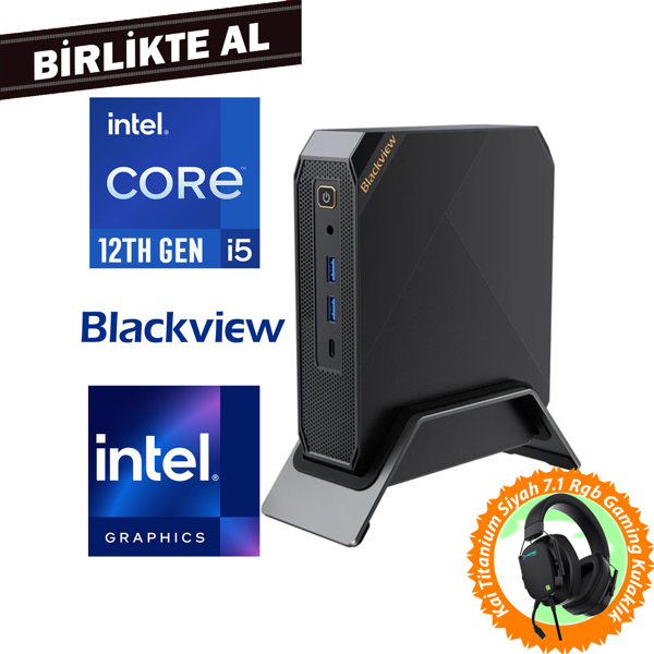 Blackview MP200 i5-12450H 16GB 512GB SSD Windows 11 Pro Mini PC + Gaming Kulaklık MP20016512I5 018 - Image 1
