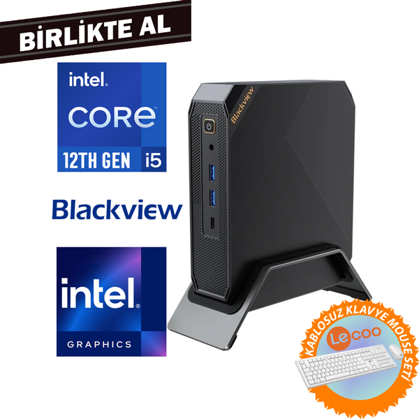 Blackview MP200 i5-12450H 16GB 1TB SSD W11P Mini PC + Kablosuz Klavye Mouse MP20016512I5 022 - Image 1