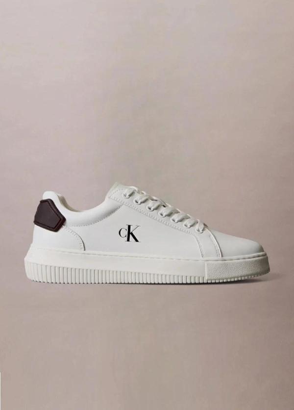 Calvin Klein Jeans Kalın Tabanlı Arma Detaylı Deri Erkek Siyah  Sneaker YM0YM01296-01W - Image 1