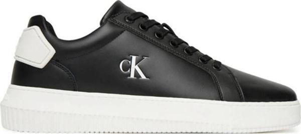 Calvin Klein Jeans Kalın Tabanlı Arma Detaylı Deri Erkek Siyah  Sneaker YM0YM01296-0GM - Image 1