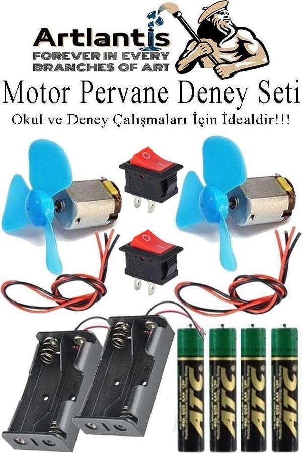 Motor Deney Seti 1 Paket Pervane Dc Motor Anahtar Pil Yatağı Pil İletken Kablo Okul Sınıf Deney Malzemesi - Image 1