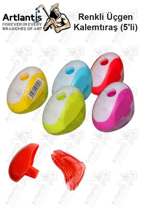 Kalemtraş 5 Adet Hazneli Standart Kalem Açacağı Plastik Kalemtıraş Fixpoint P-0025 Kalem Traş - Image 1