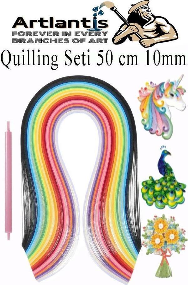 Quilling Seti 10 mm Kalın 1 Paket Quling Kağıt Katlama Kıvırma Sanatı Telkari Kuiling Karışık Renkli - Image 1