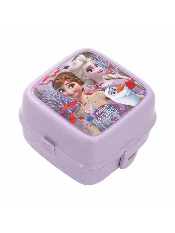 Beslenme Kutusu 4 Bölmeli Frozen 2 Lila Renk Kız Figürlü 1 Adet Yemek Saklama Kabı Beslenme Çantası - Image 1