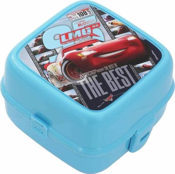Beslenme Kutusu 4 Bölmeli Cars Mavi Renk Erkek Figürlü 1 Adet Yemek Saklama Kabı Beslenme Çantası - Image 1
