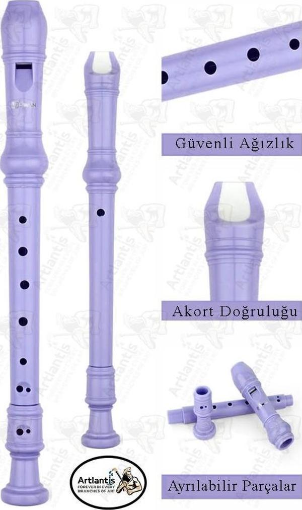 Flüt Blok 1 Adet Helvacıoğlu Renkli Blok Flüt Abs Plastik 3 Parça Kaliteli Net ve Yüksek Ses Kalitesi Fülüt - Image 1