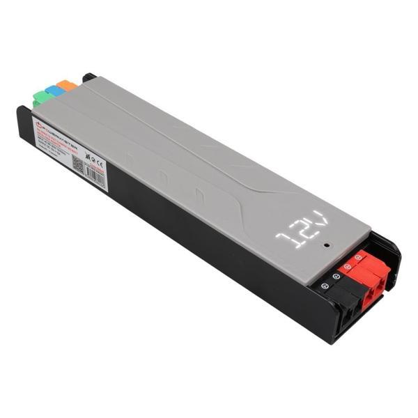 PowerMaster PM-26840 12 Volt 15 Amper 180 Watt Slim Metal Kasa Adaptör Voltaj Göstergeli 218x51x27mm - Image 1