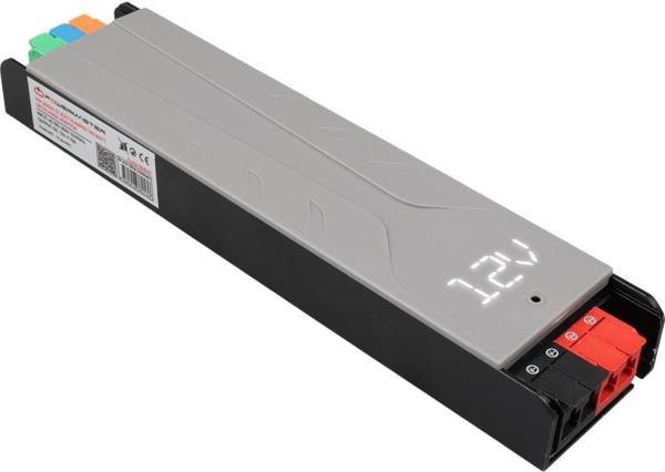 PowerMaster PM-26840 12 Volt 15 Amper 180 Watt Slim Metal Kasa Adaptör Voltaj Göstergeli 218x51x27mm - Image 1