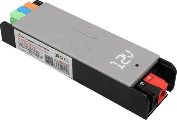 PowerMaster PM-26843 12/24/36/48 Volt 4 Amper 100 Watt Metal Kasa Kademeli Adaptör Voltaj Göstergeli 148x43x27mm - Image 1