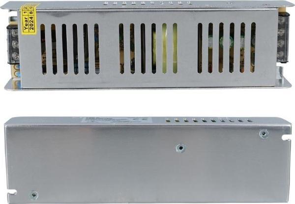 Ledx ALN-M12165S 12 Volt 16.5 Amper 200 Watt Slim Metal Kasa Adaptör 200x60x40mm - Image 1