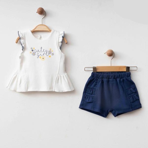 CUTE GIRL BLUZ ŞORT TAKIM LACİVERT - Image 1