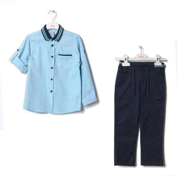 GARNİLİ GÖMLEK CHINO PANTOLON TAKIM Turkuaz - Image 1