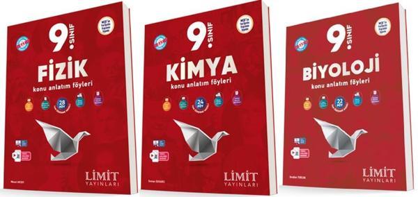Limit 2025 9. Sınıf Fizik + Kimya + Biyoloji Kaf Seti 3 Kitap Güncel Müfredat - Limit Yayınları - Image 1
