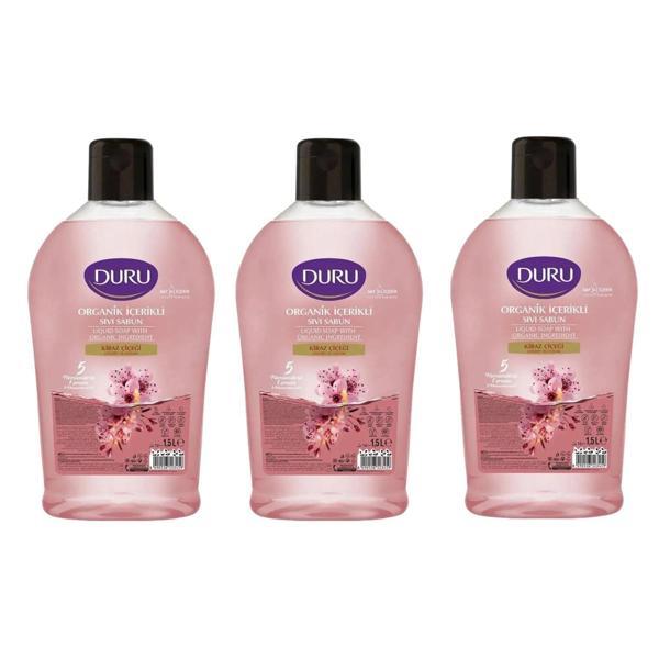 Duru Sıvı Sabun Organik İçerikli Kiraz Çiçeği 1500 ml x 3 adet - Image 1