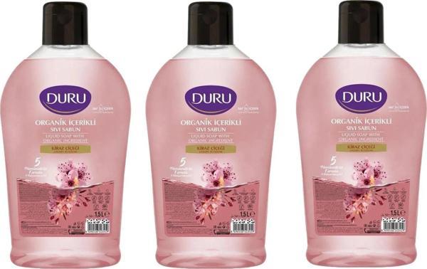 Duru Sıvı Sabun Organik İçerikli Kiraz Çiçeği 1500 ml x 3 adet - Image 1