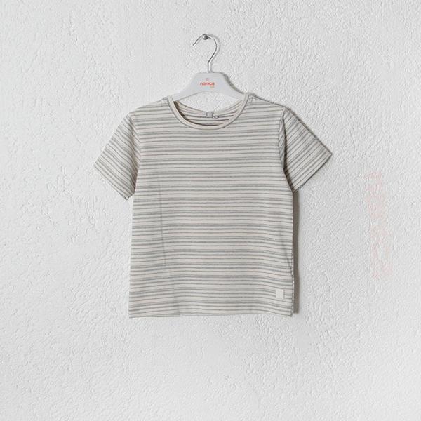 ÇİZGİLİ JAKARLI TSHIRT Siyah - Image 1