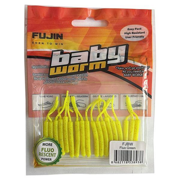 Fujin Baby Worm 5.2 cm Floating LRF Silikonu Fluo Green - Image 1