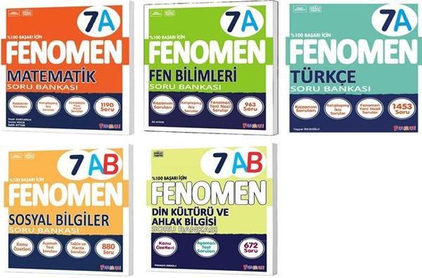Fenomen Okul 2026 7. Sınıf Matematik + Türkçe + Fen + Sosyal + Din A Soru Seti 5 Kitap - Image 1
