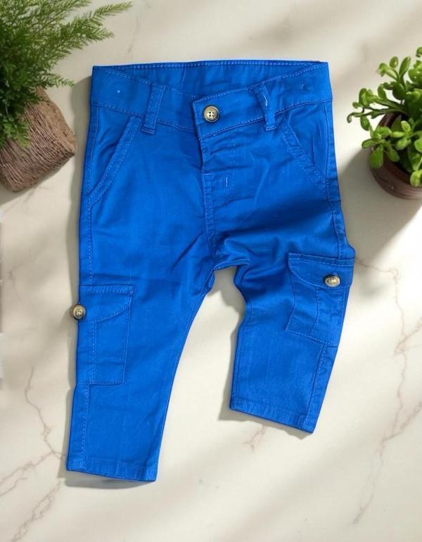 YAN CEPLİ CHİNO PANTOLON Saks - Image 1
