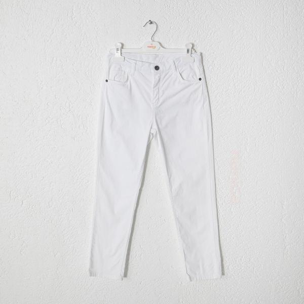KLASİK GABARDİN PANTOLON BEYAZ - Image 1