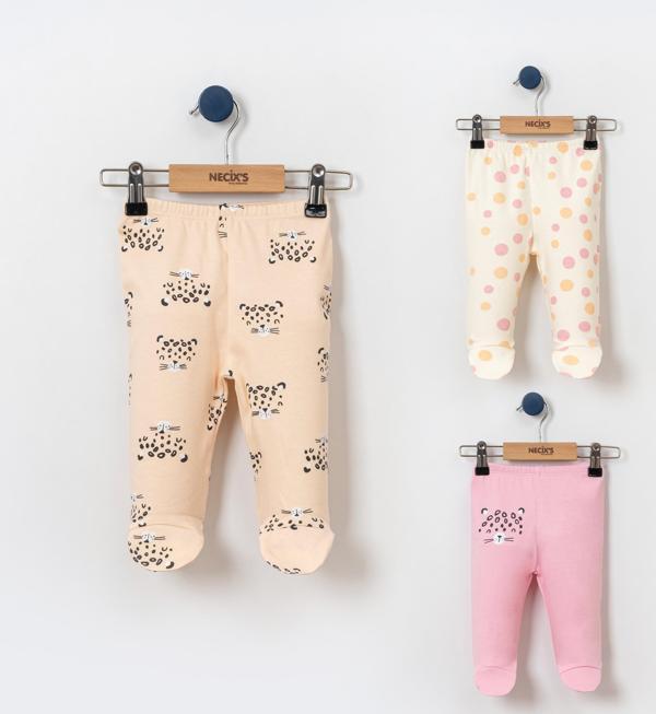 LEOPARLI PATİKLİ ÜÇLÜ PANTOLON SET Pembe - Image 1