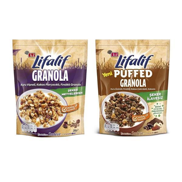 Eti Lifalif Granola Kuru Vişneli 200 ve Puffed 160 gr 2 li Set - Image 1