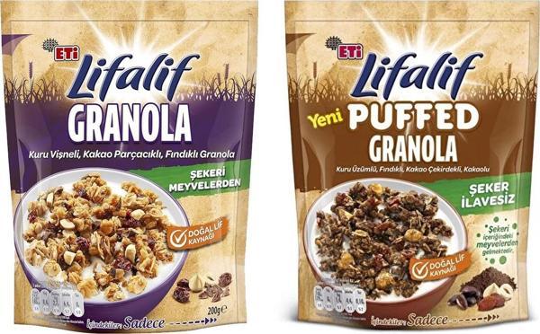 Eti Lifalif Granola Kuru Vişneli 200 ve Puffed 160 gr 2 li Set - Image 1