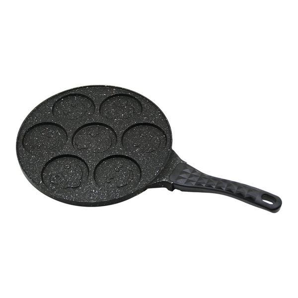 BÖLMELİ EMOJİLİ DÖKÜM PANKEK TAVA 28CM KABARTMA PİRAMİT DESENLİ BAKALİT SAP=18.2CM POŞETLİ AMBALAJ (5060) - Image 1