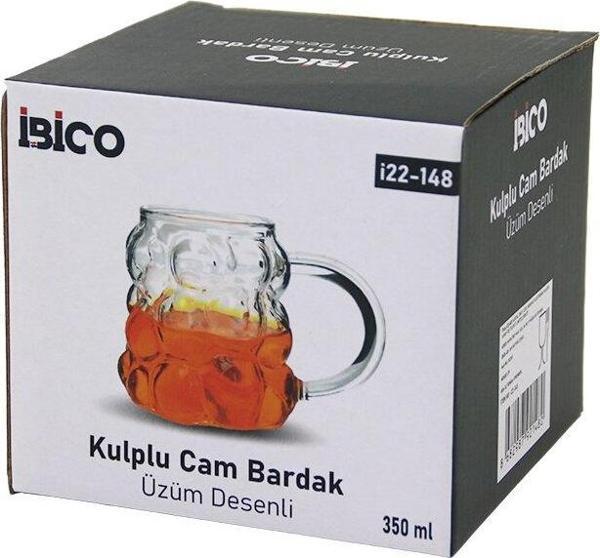 ÜZÜM - KABARCIKLI KULPLU CAM BARDAK TERMİSİL - ISIYA DAYANIKLI BOROSİLİKAT 350ML (5060) - Image 1