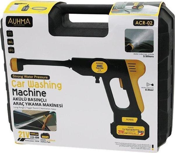 OTO - ARAÇ YIKAMA MAKİNESİ ŞARJLI - YEDEK BATARYALI 180W - 19000 RPM -13000 mAh - 21V -5MT HORTUM- 0.8bar ACR-02 (5060) - Image 1