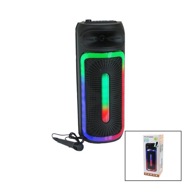 KARAOKE MİKROFONLU WİRELESS HOPARLÖR - SPEAKER IŞIKLI USB ŞARJLI DC 5V - TF - AUX8 İNÇ PL-4127 (5060) - Image 1