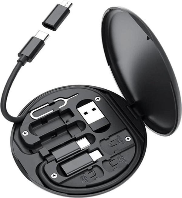 60w Destekli Kablo Kutusu Seyahat Kablo Seti 5'i 1 arada USB Type-C Şarj Kablosu Seti (5060) - Image 1