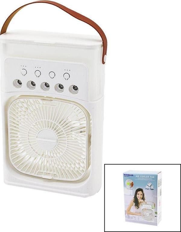 3İN1 HAVA NEMLENDİRME - FAN - GECE LAMBASI MASA ÜSTÜ BUZLU VANTİLATÖR 360 DERECE USB ŞARJ 3KADEME HIZ (5060) - Image 1