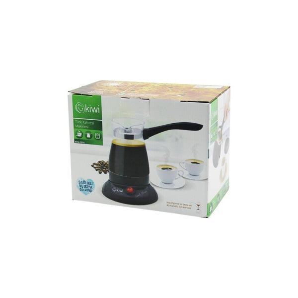 KİWİ KCM-7514 CAM ELEKTRİKLİ CEZVE TÜRK KAHVE MAKİNESİ 360 DERECE DÖNEBİLEN TABAN 6 FİNCAN 1000W 400ML 304 ÇELİK GİZLİ REZİSTANS (5060) - Image 1